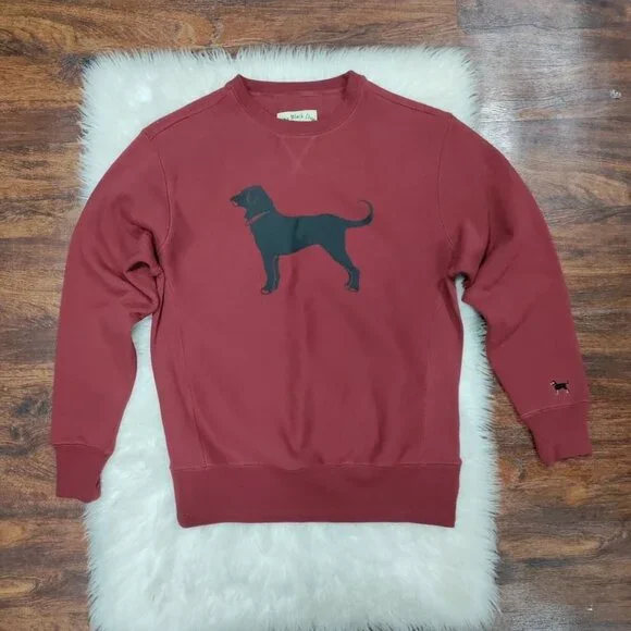NWT The Black Dogs Mens XS Classic Heavyweight Crew Neck Graphic Sweatshirt Burg - Picture 2 of 13